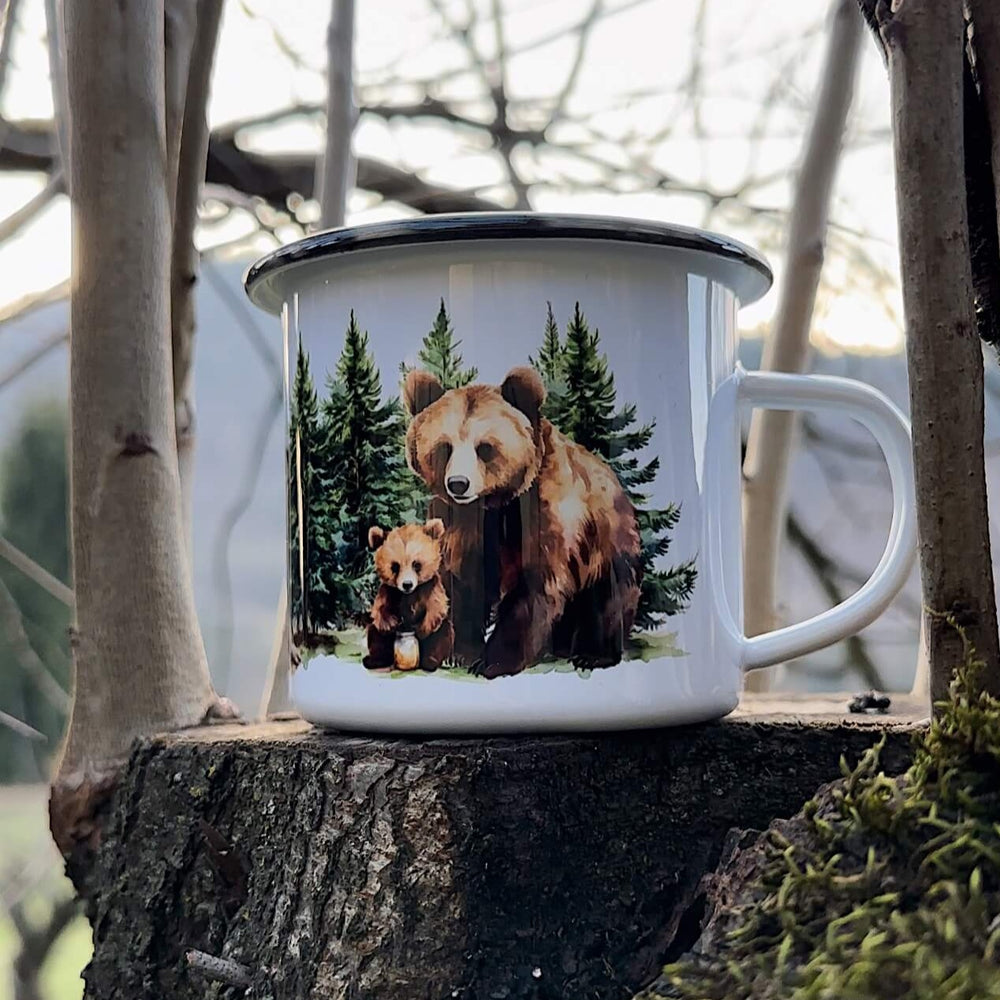 Foresta 🐻 🐺 - Tazza in metallo smaltato