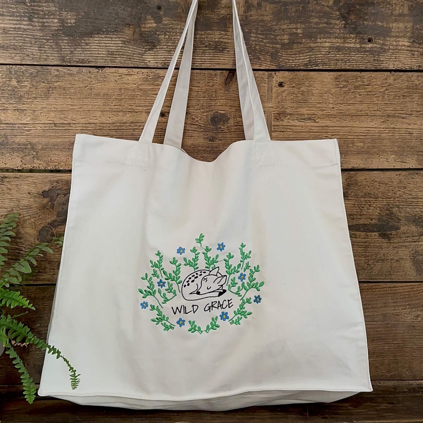 🦌 Shopping bag "WILD GRACE" - Cotone organico bianco